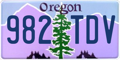 OR license plate 982TDV