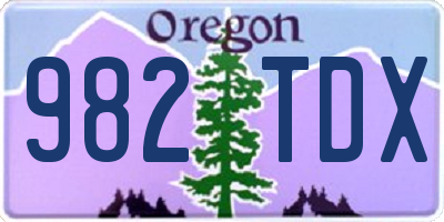 OR license plate 982TDX
