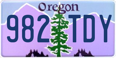 OR license plate 982TDY
