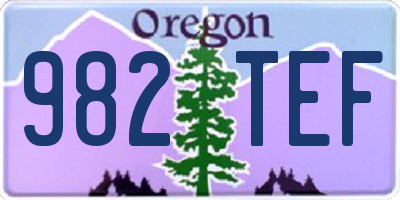 OR license plate 982TEF