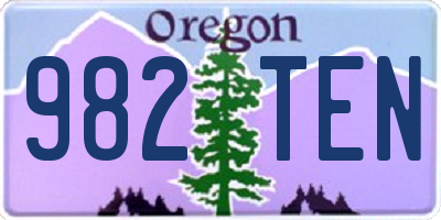 OR license plate 982TEN