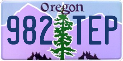 OR license plate 982TEP