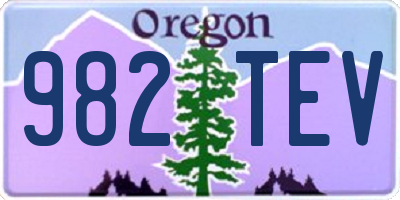 OR license plate 982TEV