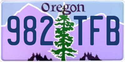 OR license plate 982TFB