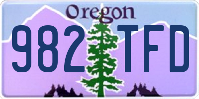 OR license plate 982TFD