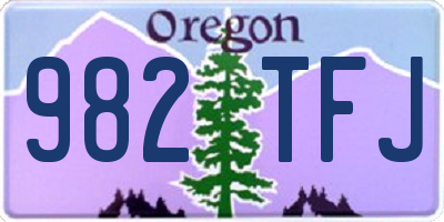 OR license plate 982TFJ