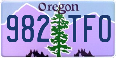 OR license plate 982TFO