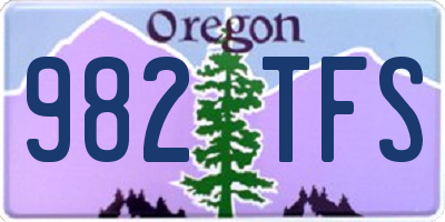 OR license plate 982TFS