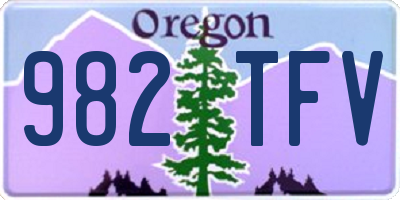 OR license plate 982TFV