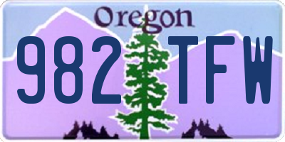 OR license plate 982TFW