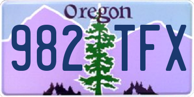 OR license plate 982TFX