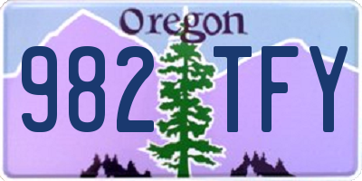 OR license plate 982TFY