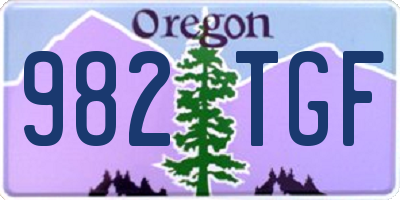 OR license plate 982TGF