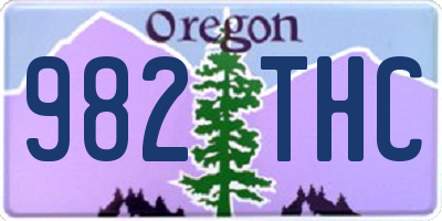 OR license plate 982THC