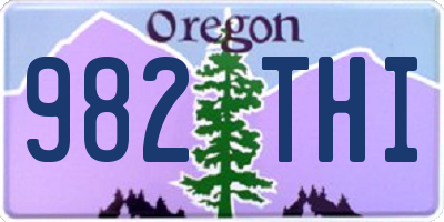 OR license plate 982THI