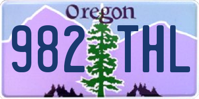 OR license plate 982THL