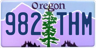 OR license plate 982THM