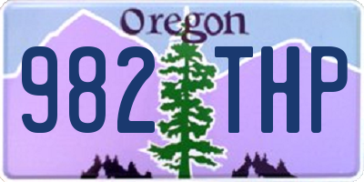 OR license plate 982THP