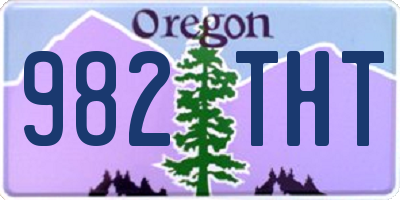 OR license plate 982THT