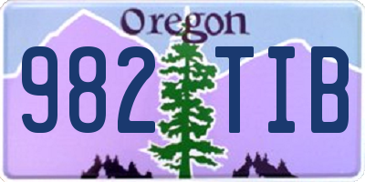 OR license plate 982TIB