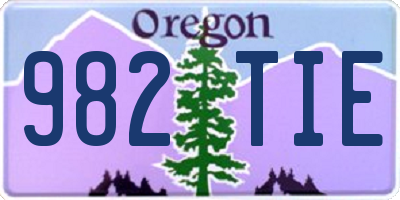 OR license plate 982TIE