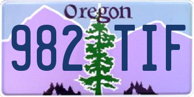 OR license plate 982TIF