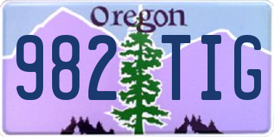 OR license plate 982TIG