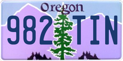 OR license plate 982TIN