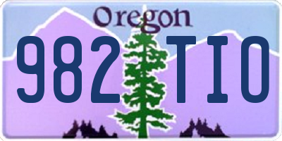 OR license plate 982TIO