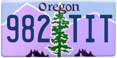 OR license plate 982TIT