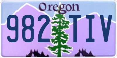 OR license plate 982TIV