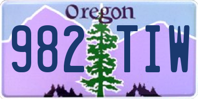 OR license plate 982TIW
