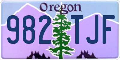OR license plate 982TJF