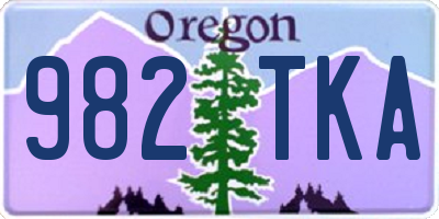 OR license plate 982TKA