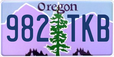 OR license plate 982TKB