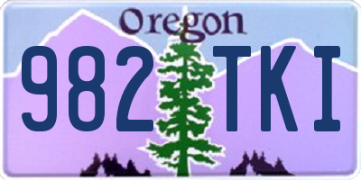 OR license plate 982TKI