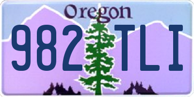 OR license plate 982TLI