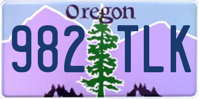 OR license plate 982TLK