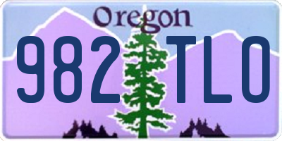 OR license plate 982TLO