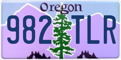 OR license plate 982TLR