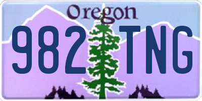 OR license plate 982TNG