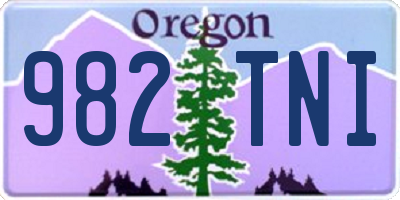 OR license plate 982TNI