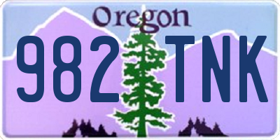 OR license plate 982TNK