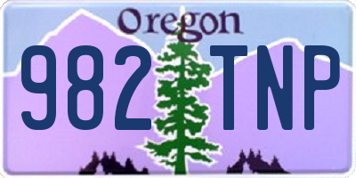 OR license plate 982TNP