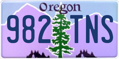 OR license plate 982TNS