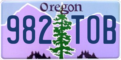 OR license plate 982TOB