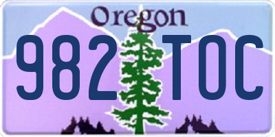 OR license plate 982TOC