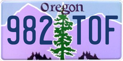 OR license plate 982TOF