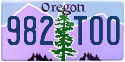 OR license plate 982TOO
