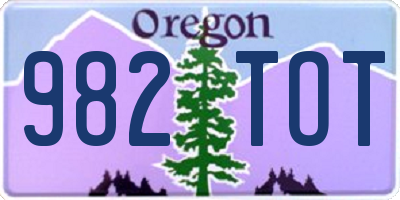 OR license plate 982TOT